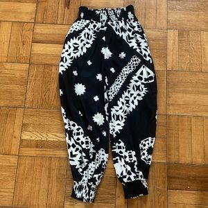 Anthropologie black and white jogger pants